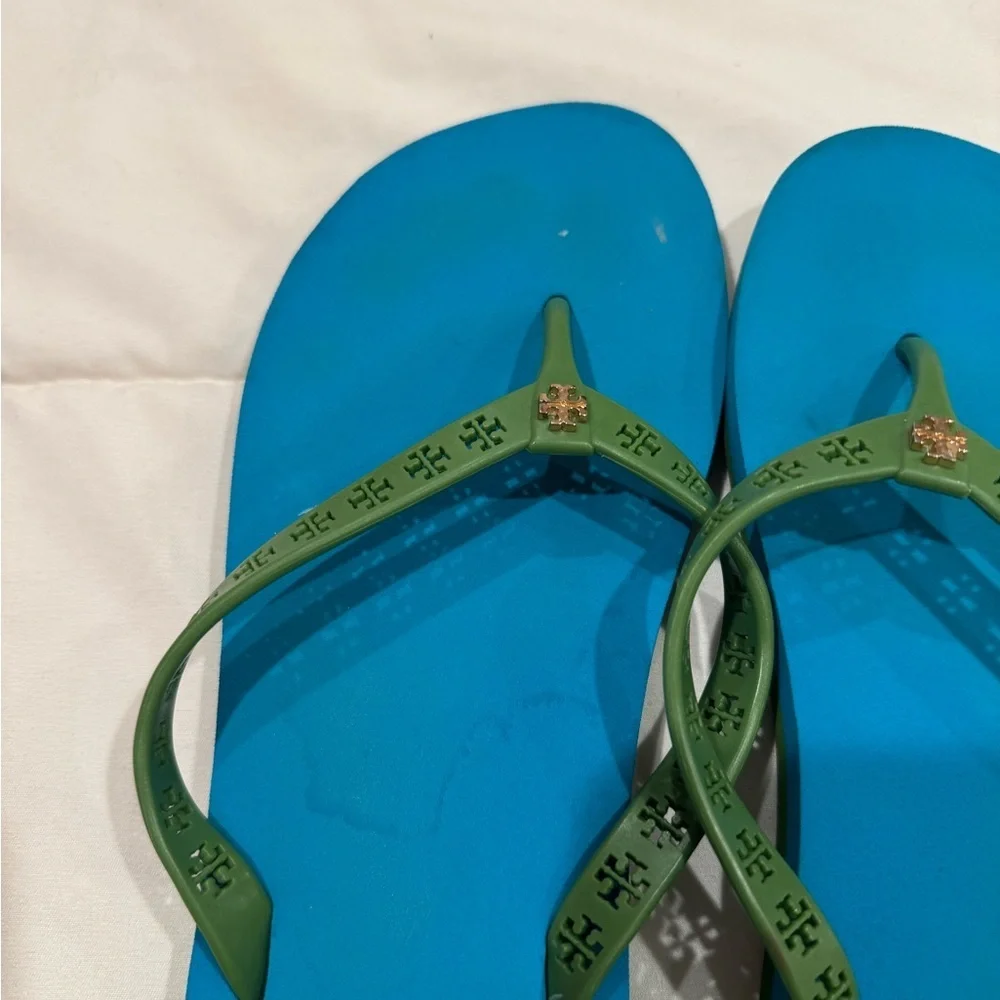 Tory Burch Blue and Green Sandals